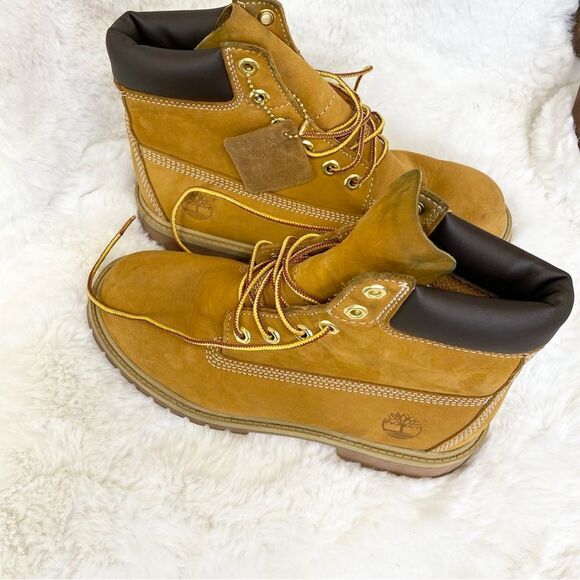 Timberland Premium leather 6 inch waterproof lace up boots wheat 5.5 - Picture 4 of 9